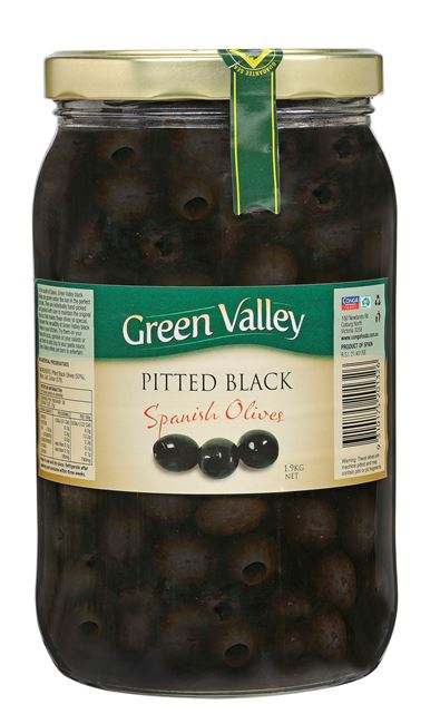 Picture of Green Valley Black Pitted Olives 1.9kg